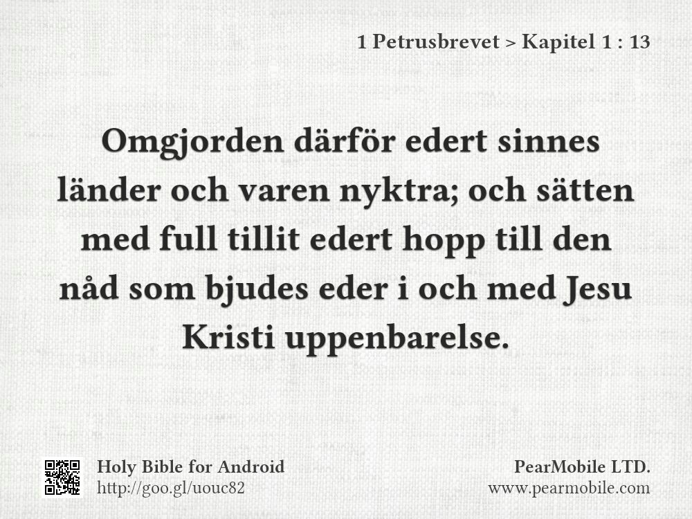 1 Petrusbrevet, Kapitel 1:13